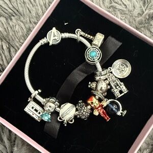 Pandora Silver Bracelet with Colorful Charms